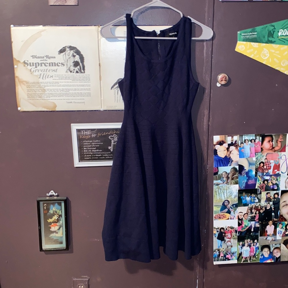 Navy Blue Woven Dress